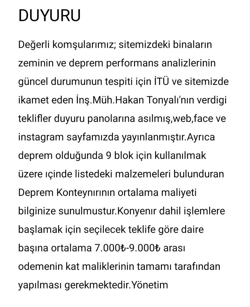 Sitemizde Olas� Deprem Haz�rl�klar�