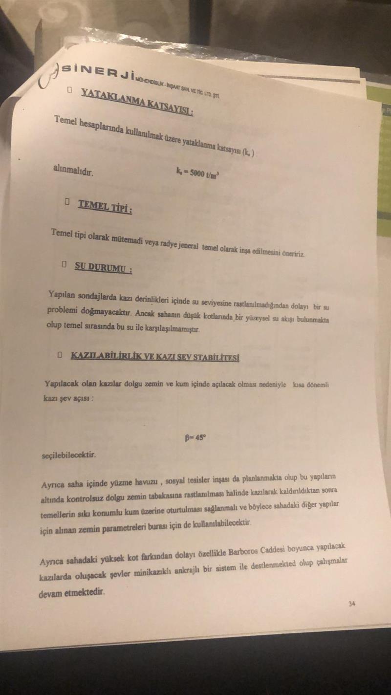 Bloklar�n Zemin Et�t Raporu
